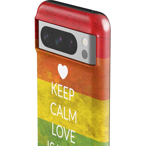 Keep Calm Love Is Love Google Pixel 8 Pro Impact Case